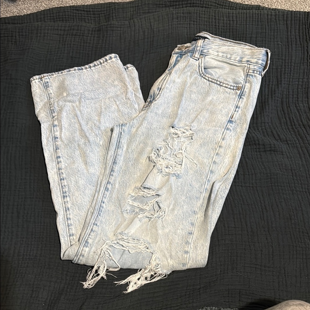 Distressed Light Blue Jeans